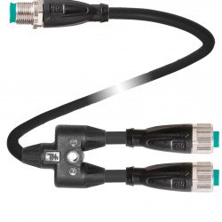 Y connection cable V1-G-BK0,5M-PUR-T-0,1M-V1-G-Y Y connection cable V1-G-BK0,5M-PUR-T-0,1M-V1-G-Y