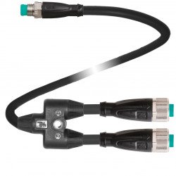 Y connection cable V11-G-0,3M-PUR-U-T-0,3M-V31-GM Y connection cable V11-G-0,3M-PUR-U-T-0,3M-V31-GM
