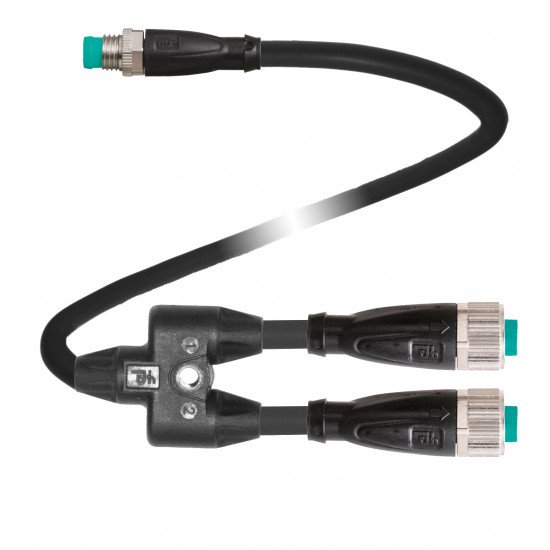 Y connection cable V11-G-0,3M-PUR-U-T-0,3M-V31-GM Y connection cable V11-G-0,3M-PUR-U-T-0,3M-V31-GM