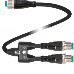 Y connection cable V1S-G-BK0,3M-PUR-T-0,3M-V1-G-Y Y connection cable V1S-G-BK0,3M-PUR-T-0,3M-V1-G-Y