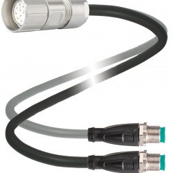 Y connection cable V23-G-T-0,3M-PUR-TP-V19/V19-G Y connection cable V23-G-T-0,3M-PUR-TP-V19/V19-G