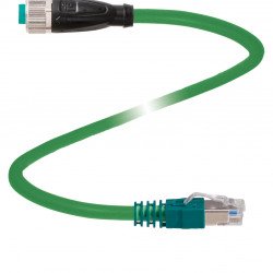 Connection cable, Ethernet V1D-G-GN0,5M-PUR-E1S-V45-G Connection cable, Ethernet V1D-G-GN0,5M-PUR-E1S-V45-G