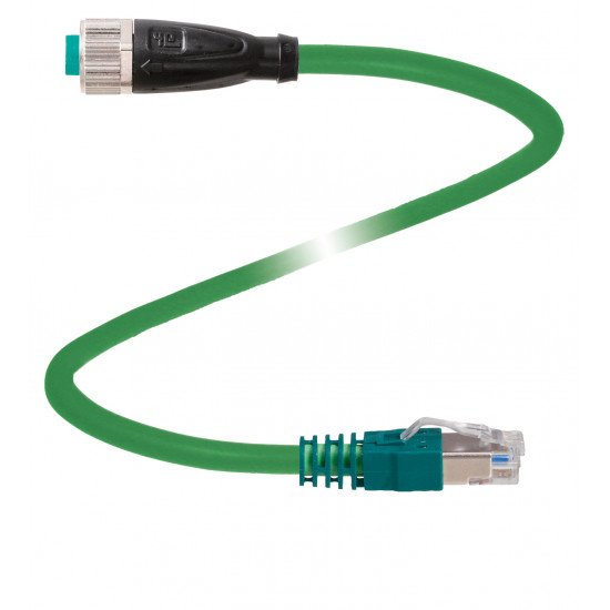 Connection cable, Ethernet V1D-G-GN0,5M-PUR-E1S-V45-G Connection cable, Ethernet V1D-G-GN0,5M-PUR-E1S-V45-G