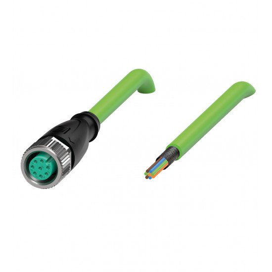 Cable socket, shielded V19-G-GN1M-PUR-E2S