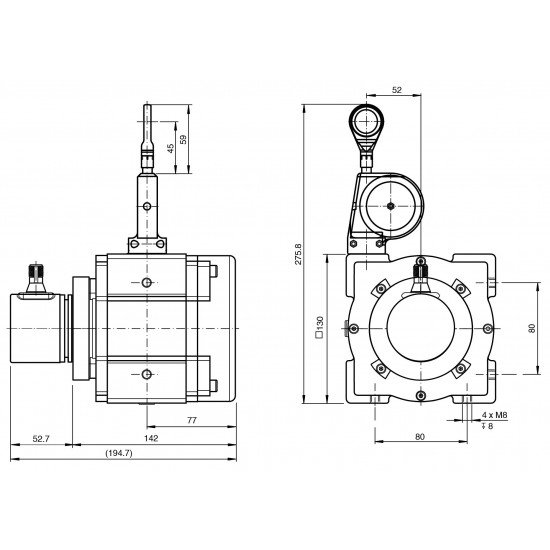 Cable pull rotary encoder ECA30PL-05A4A-B16BD:NN