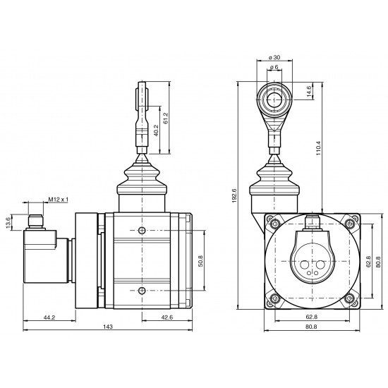 Cable pull rotary encoder ECA30PL-02C1A-I42BD:X3