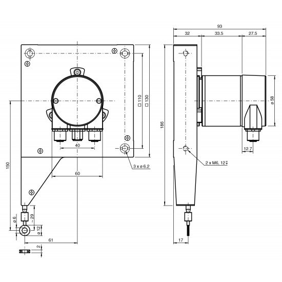 Cable pull rotary encoder ECA10TL-05BNP-B25AZ:OE