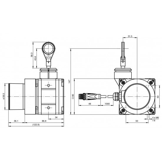 Cable pull rotary encoder ECI30PL-01A1A-UD1BY:YY Cable pull rotary encoder ECI30PL-01A1A-UD1BY:YY